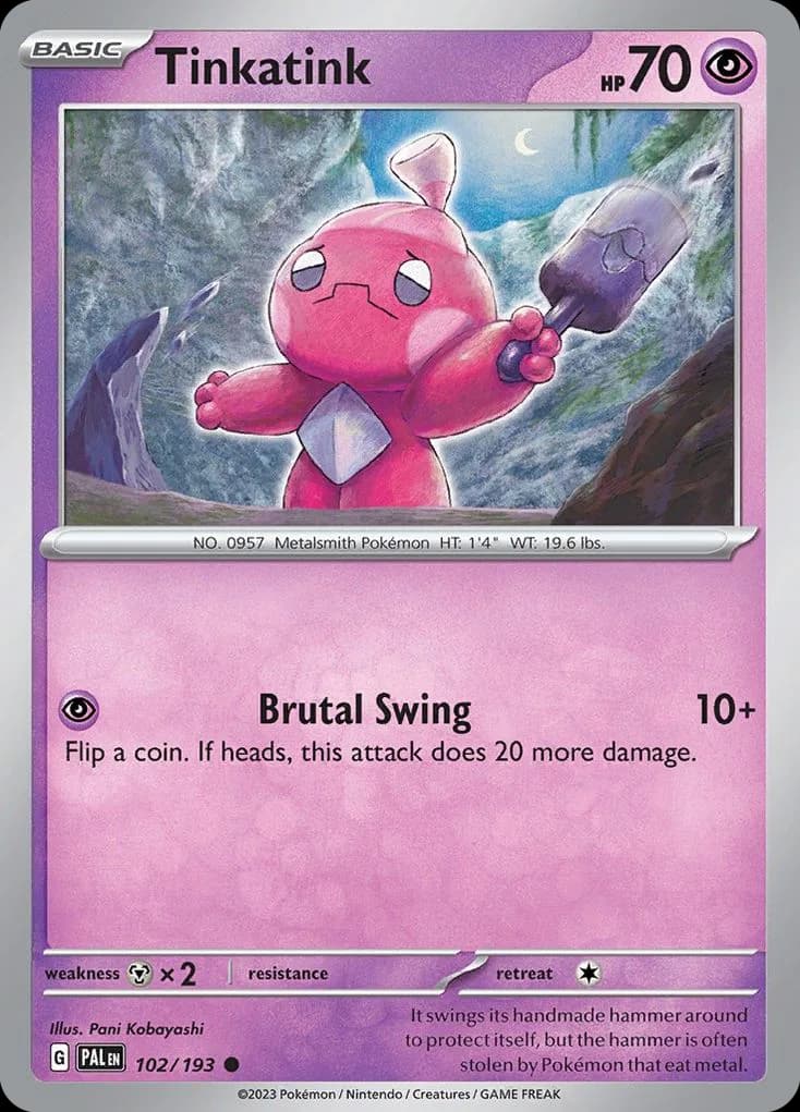 Paldea Evolved Tinkatink card front, 102/193