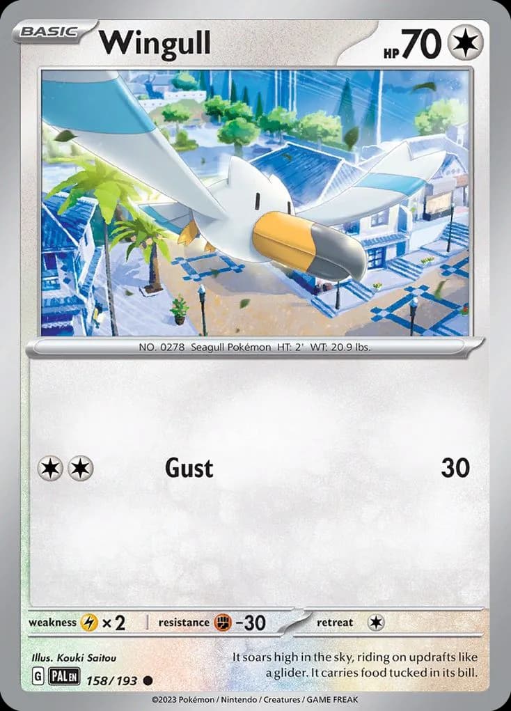 Paldea Evolved Wingull card front, 158/193