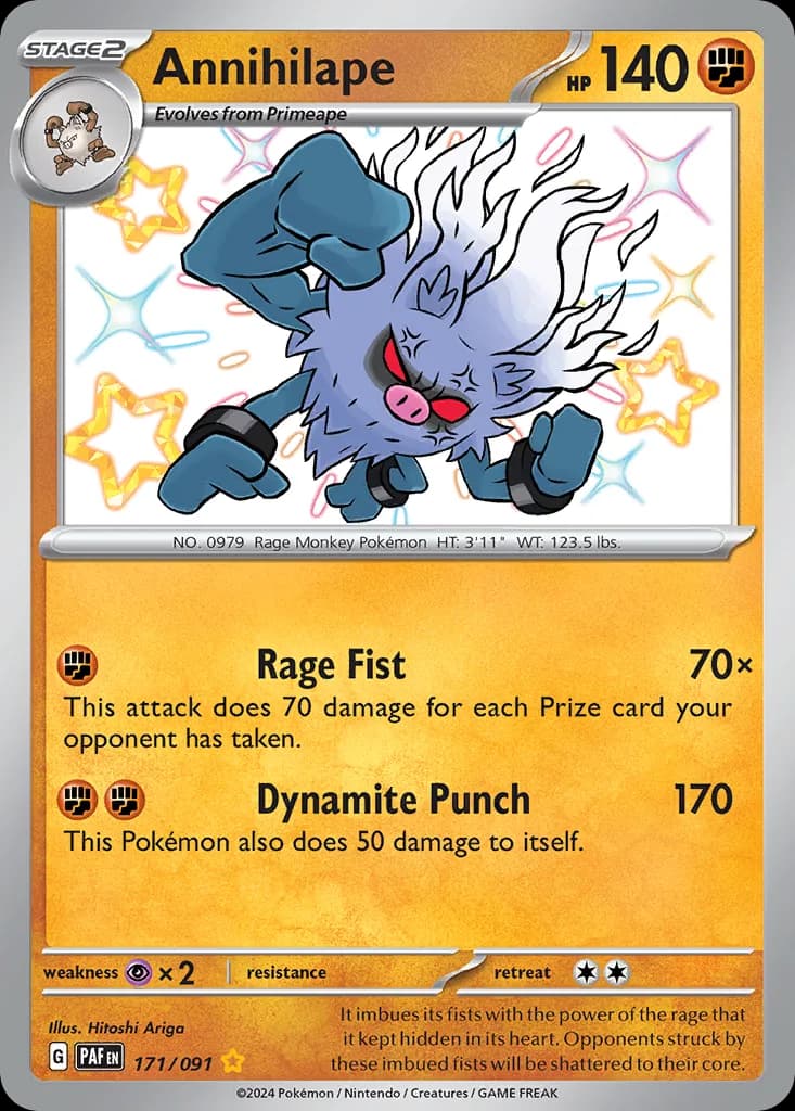Paldean Fates Annihilape card front, 171/91