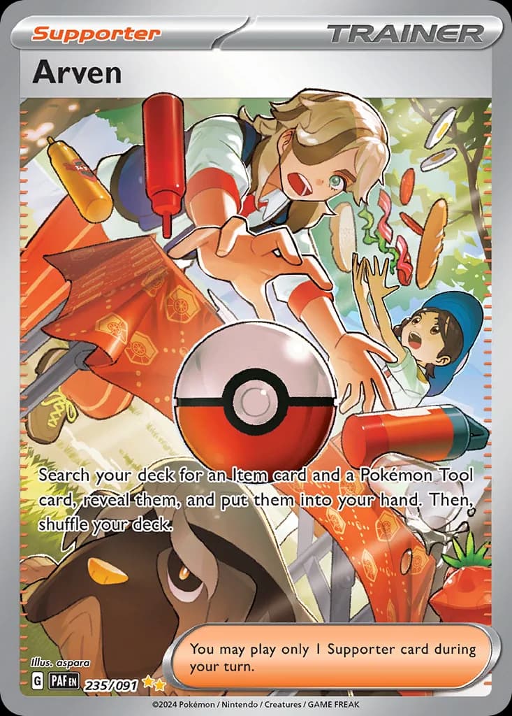 Paldean Fates Arven card front, 235/91