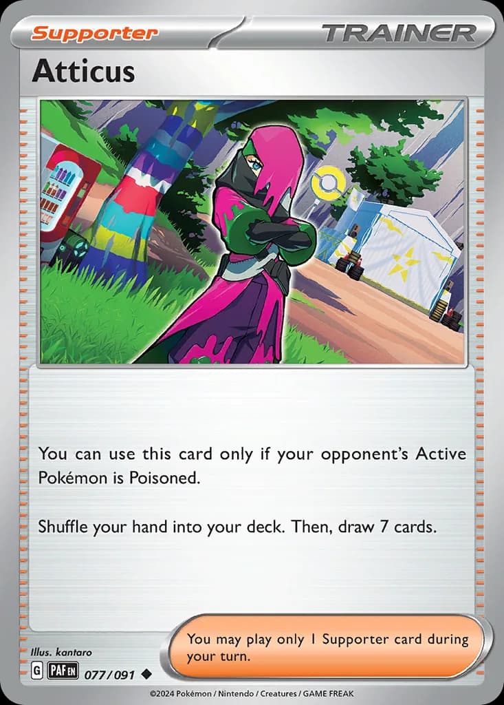 Paldean Fates Atticus card front, 77/91