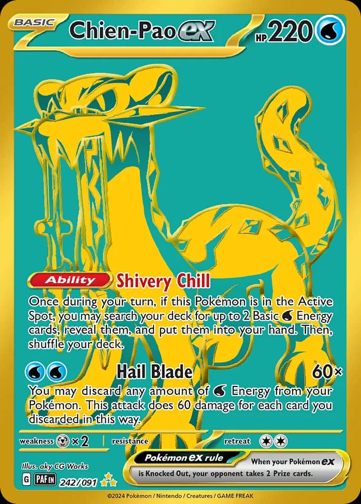 Paldean Fates Chien-Pao ex card front, 242/91