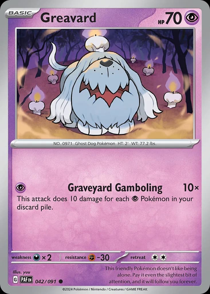 Paldean Fates Greavard card front, 42/91