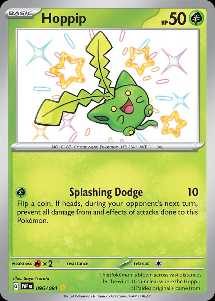 Paldean Fates Hoppip card front, 96/91