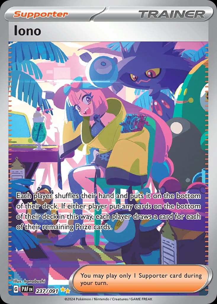 Paldean Fates Iono card front, 237/91