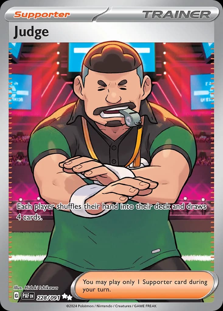 Paldean Fates Judge card front, 228/91