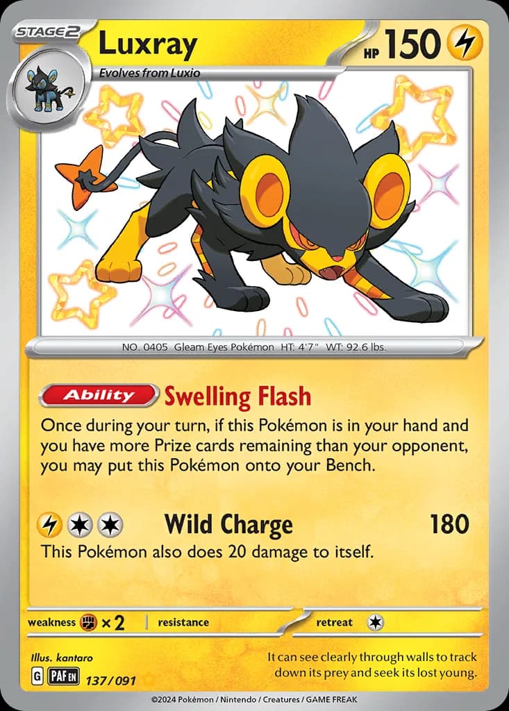 Luxray card front, Paldean Fates 137/91