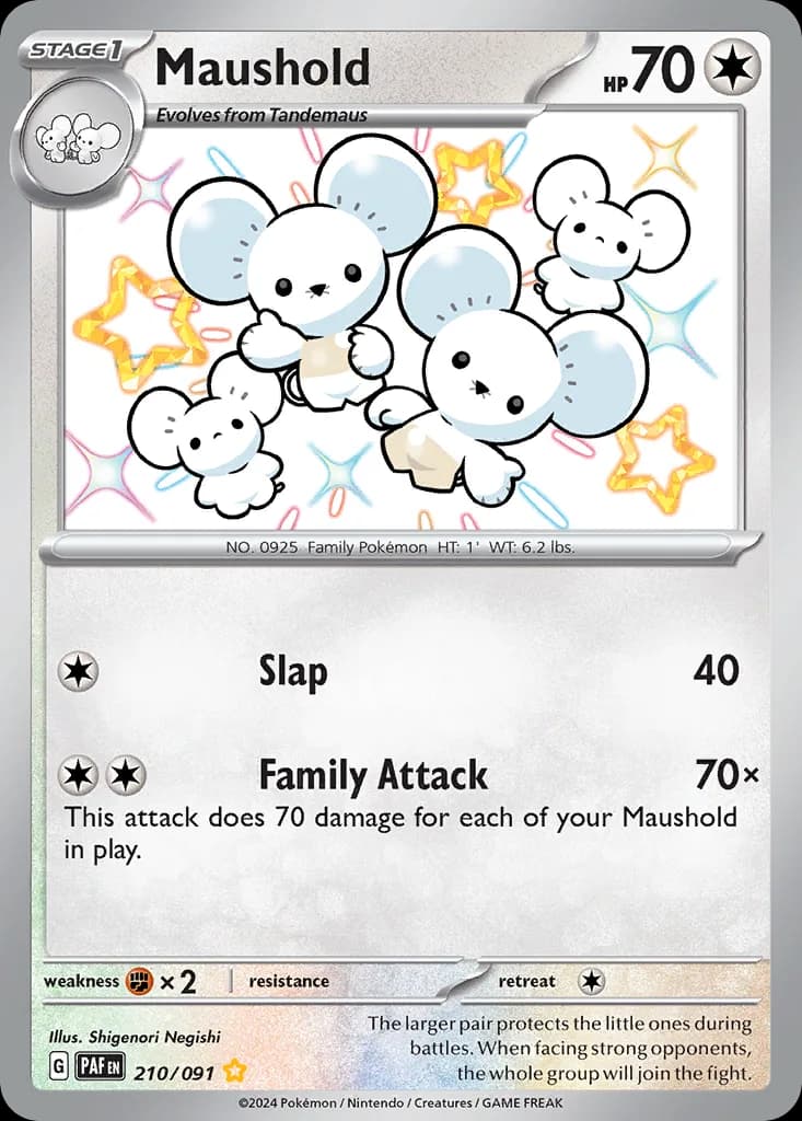 Paldean Fates Maushold card front, 210/91