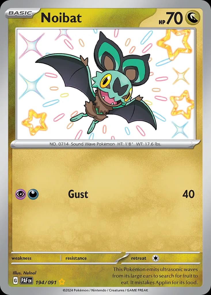 Paldean Fates Noibat card front, 194/91