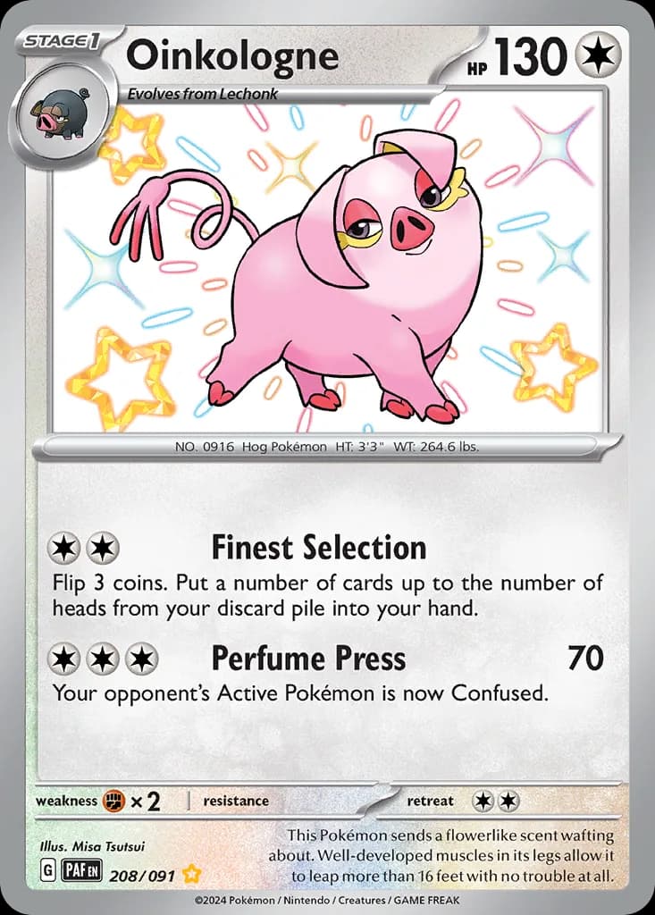 Paldean Fates Oinkologne card front, 208/91
