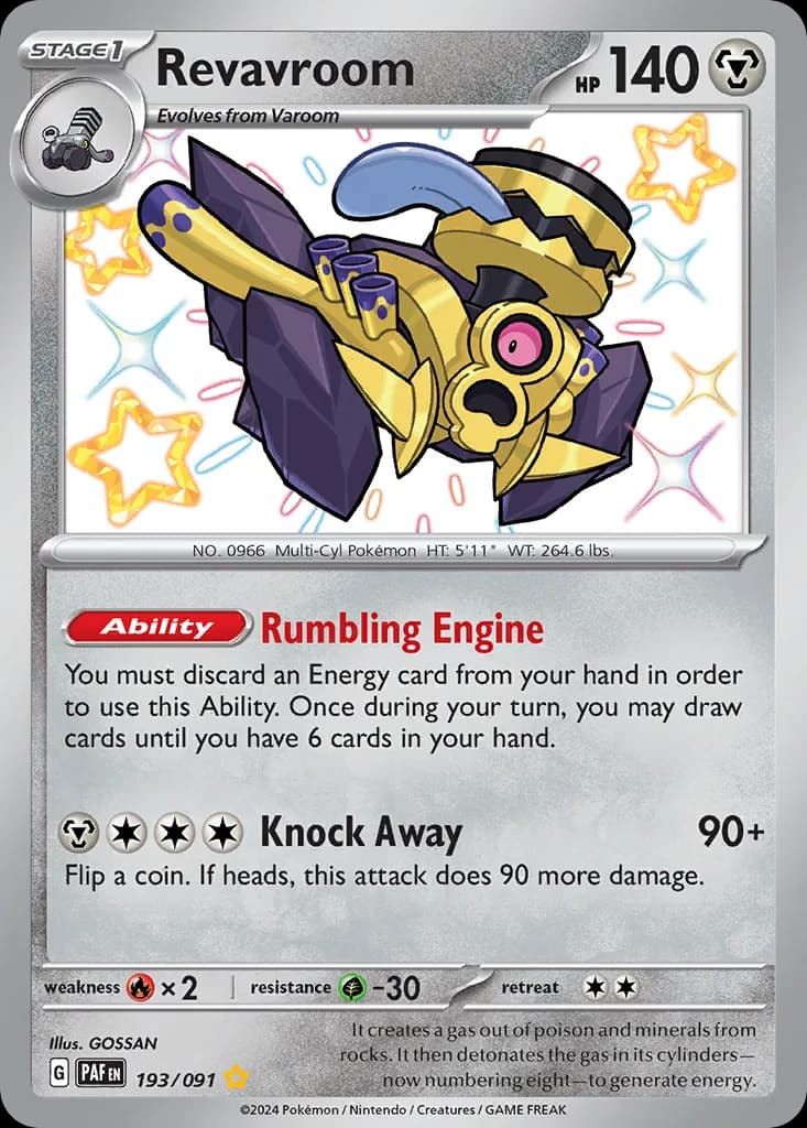 Paldean Fates Revavroom card front, 193/91