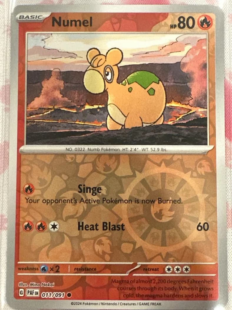 Numel reverse holo card front, Paldean Fates 11/91