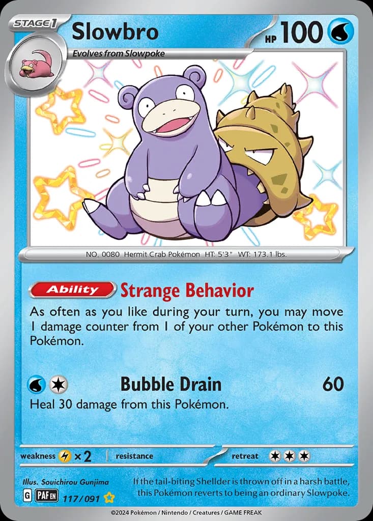 Paldean Fates Slowbro card front, 117/91