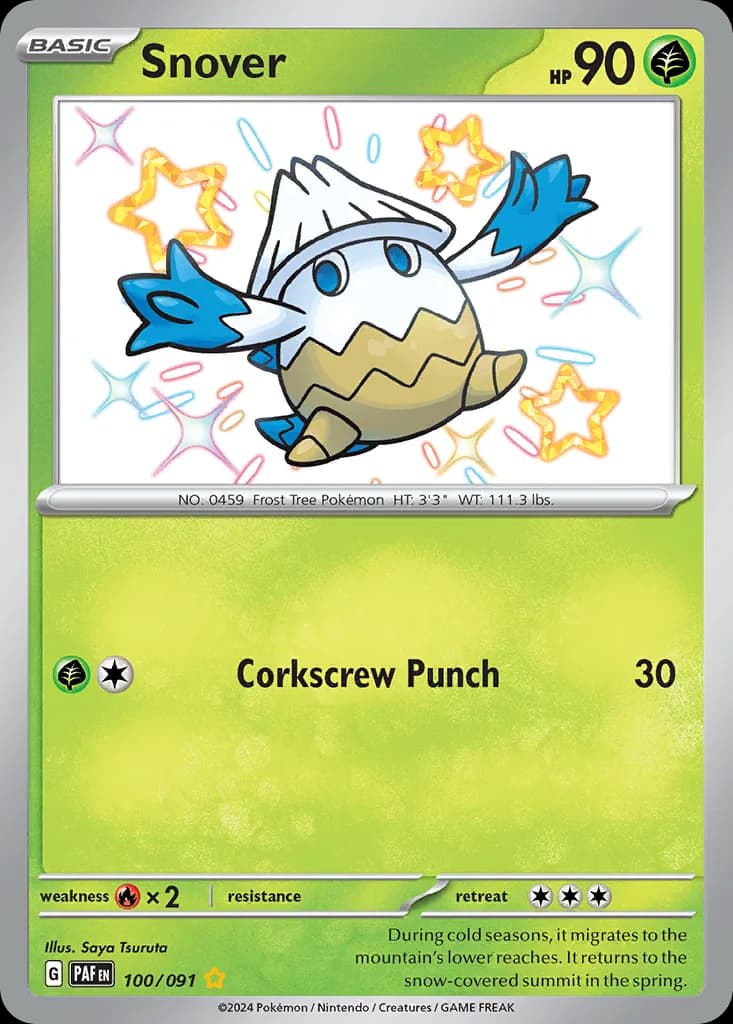 Paldean Fates Snover card front, 100/91
