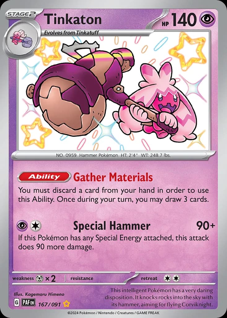 Paldean Fates Tinkaton card front, 167/91