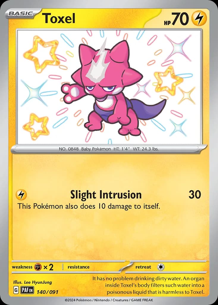 Paldean Fates Toxel card front, 140/91