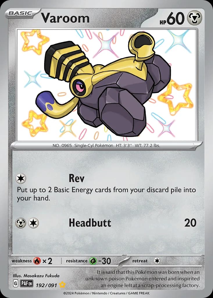 Paldean Fates Varoom card front, 192/91