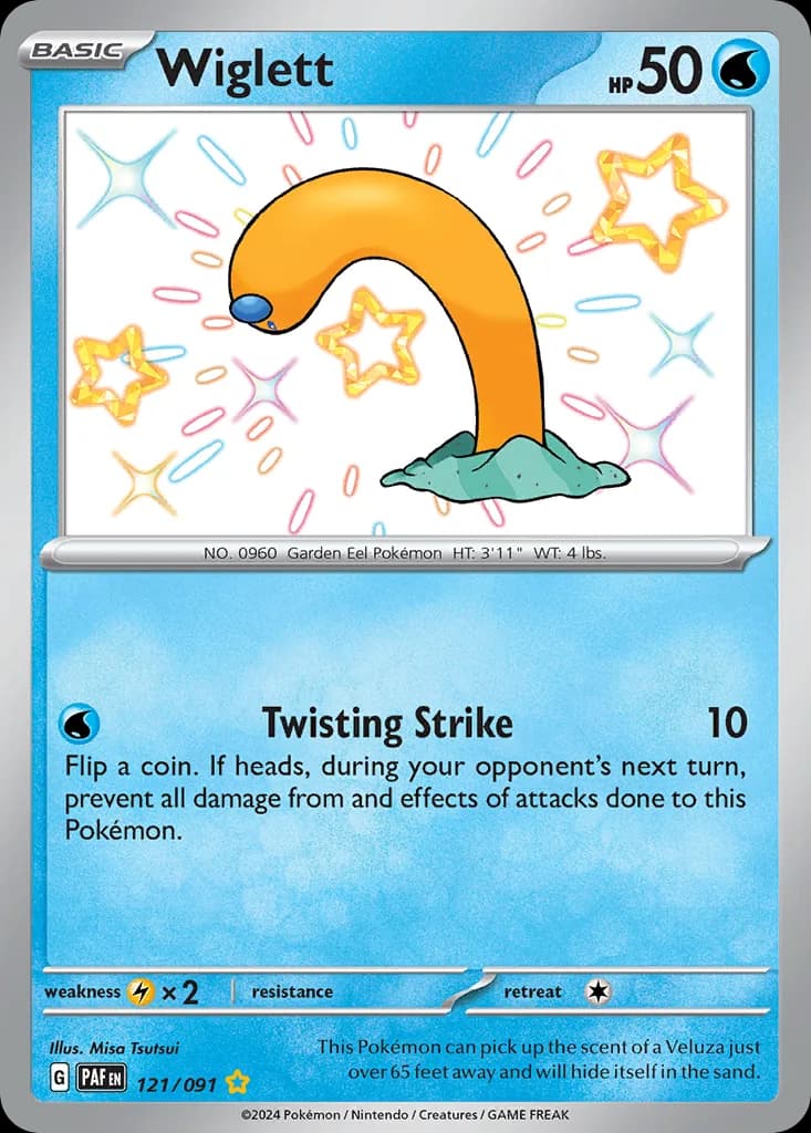 Paldean Fates Wiglett card front, 121/91