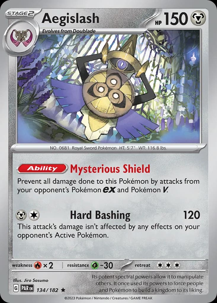 Aegislash card front, Paradox Rift 134/182