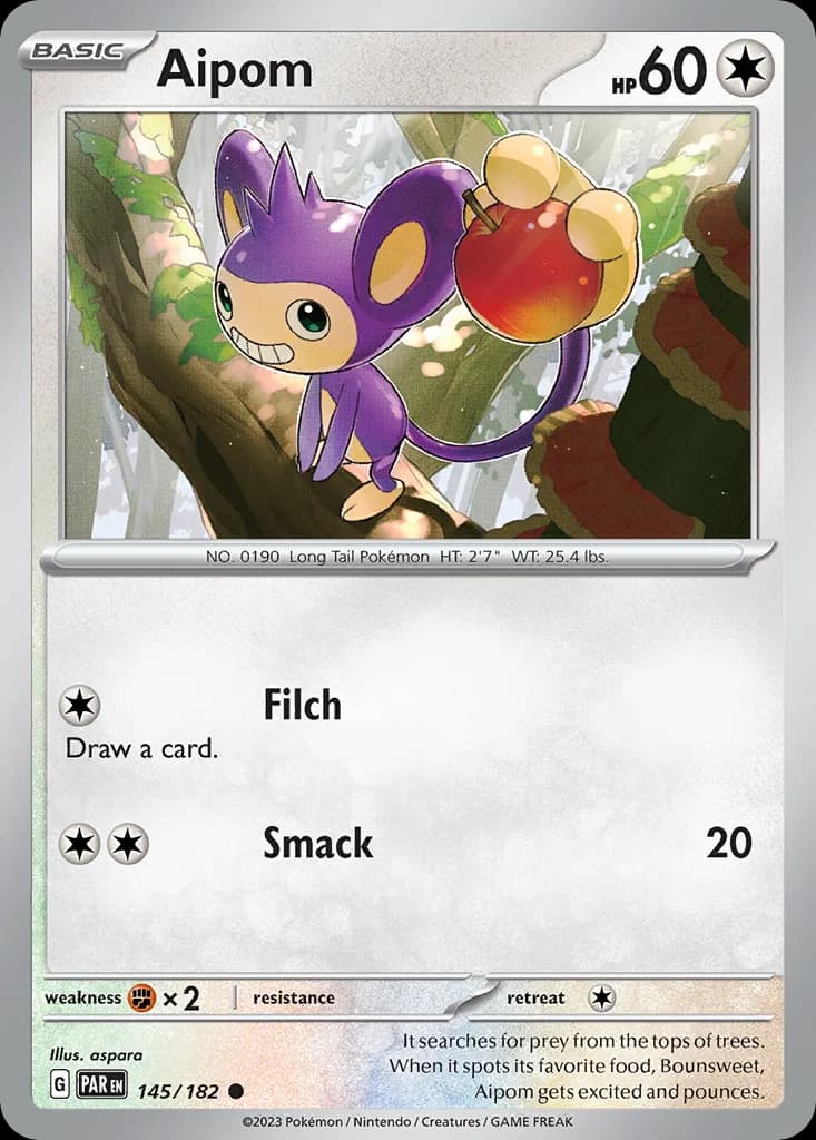 Paradox Rift Aipom card front, 145/182