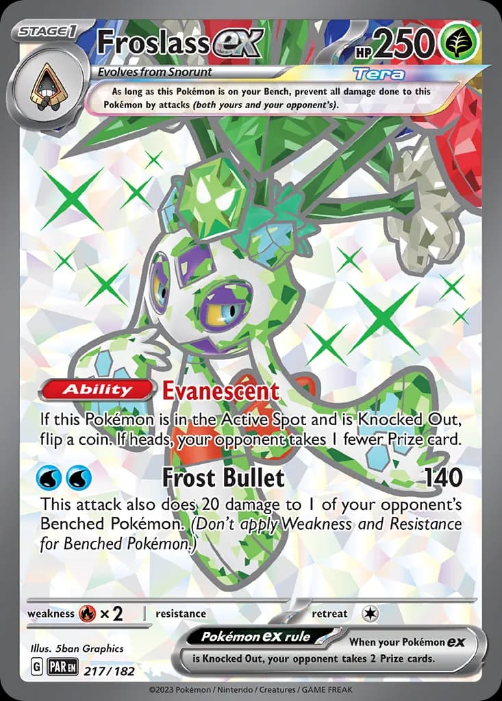 Paradox Rift Froslass ex card front, 217/182