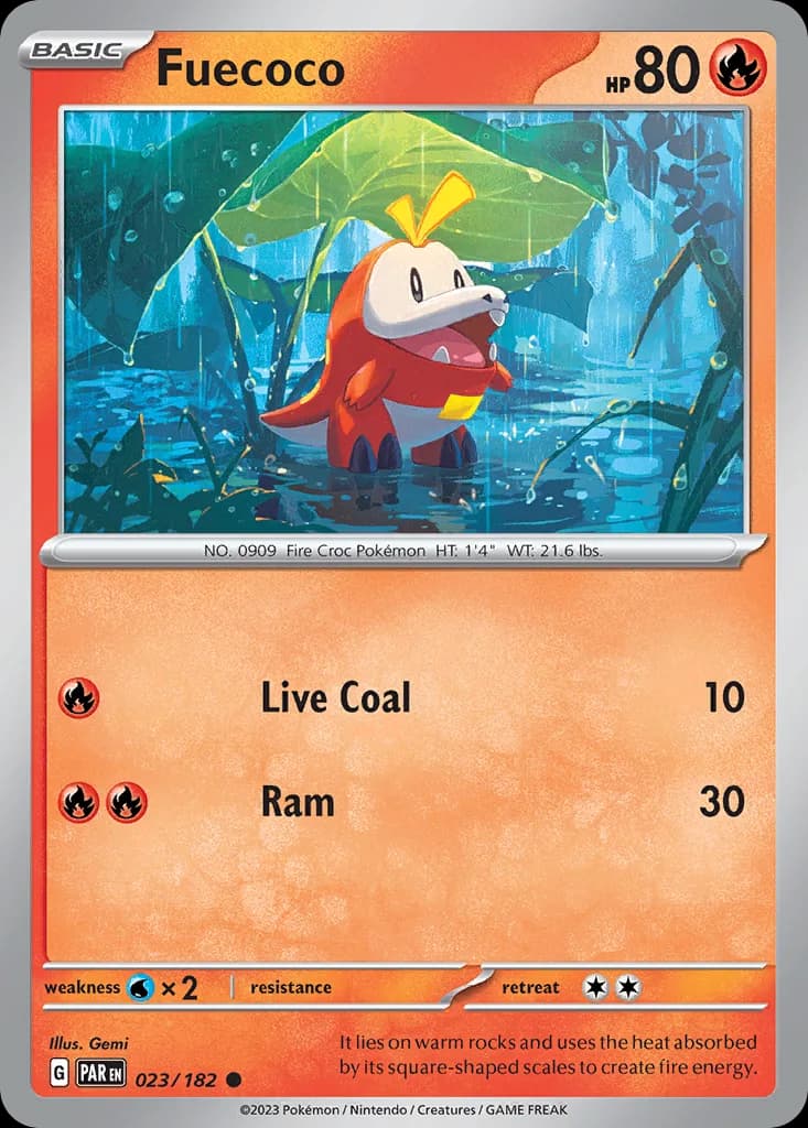 Paradox Rift Fuecoco card front, 23/182