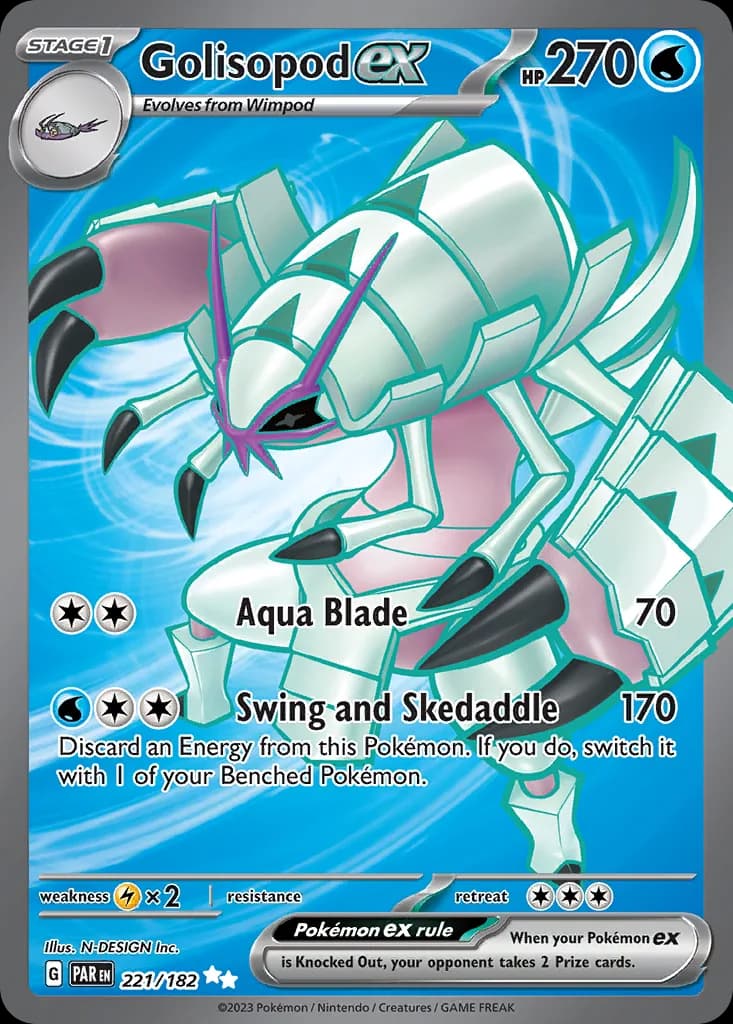 Paradox Rift Golisopod ex card front, 221/182