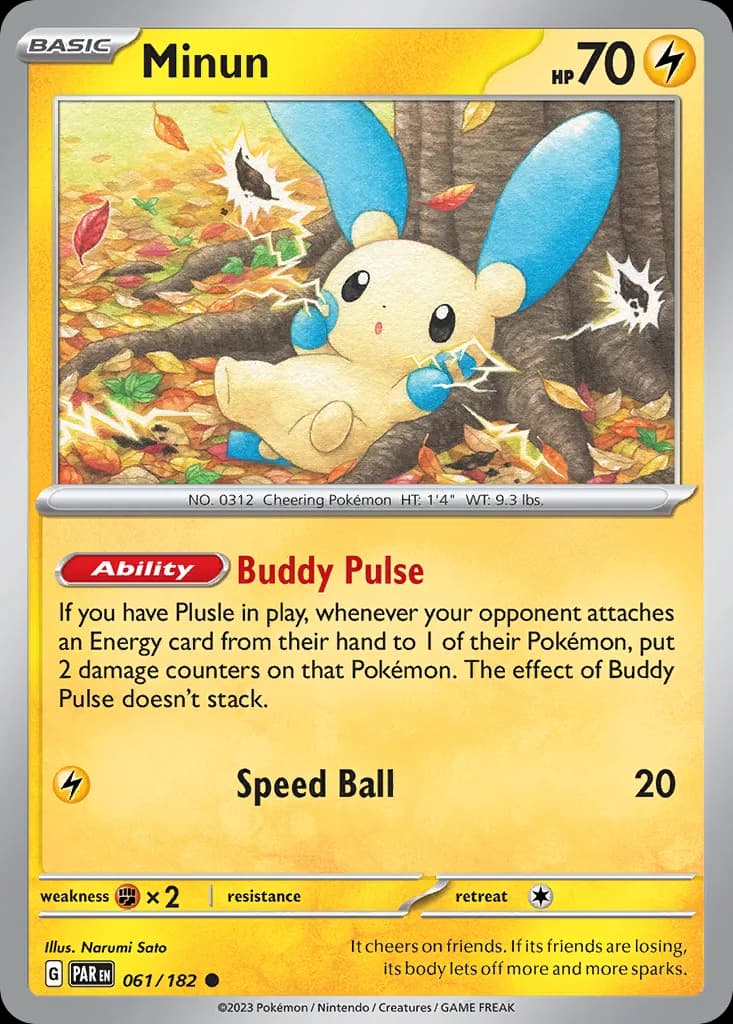 Paradox Rift Minun card front, 61/182