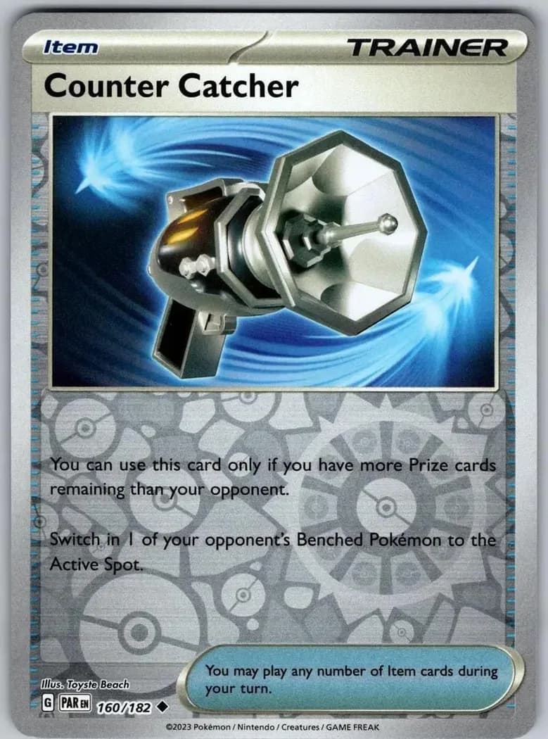 Counter Catcher reverse holo card front, Paradox Rift 160/182