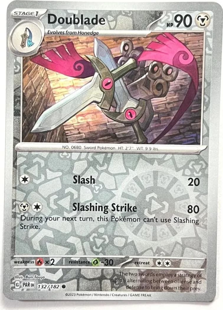 Doublade reverse holo card front, Paradox Rift 132/182