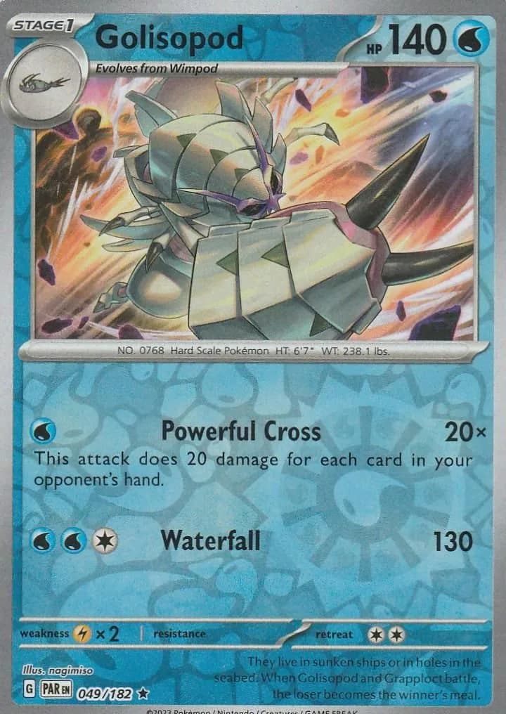 Golisopod reverse holo card front, Paradox Rift 49/182