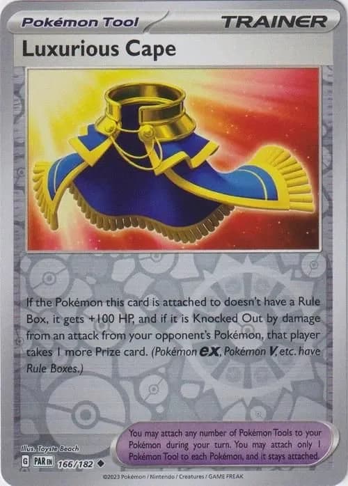 Luxurious Cape reverse holo card front, Paradox Rift 166/182