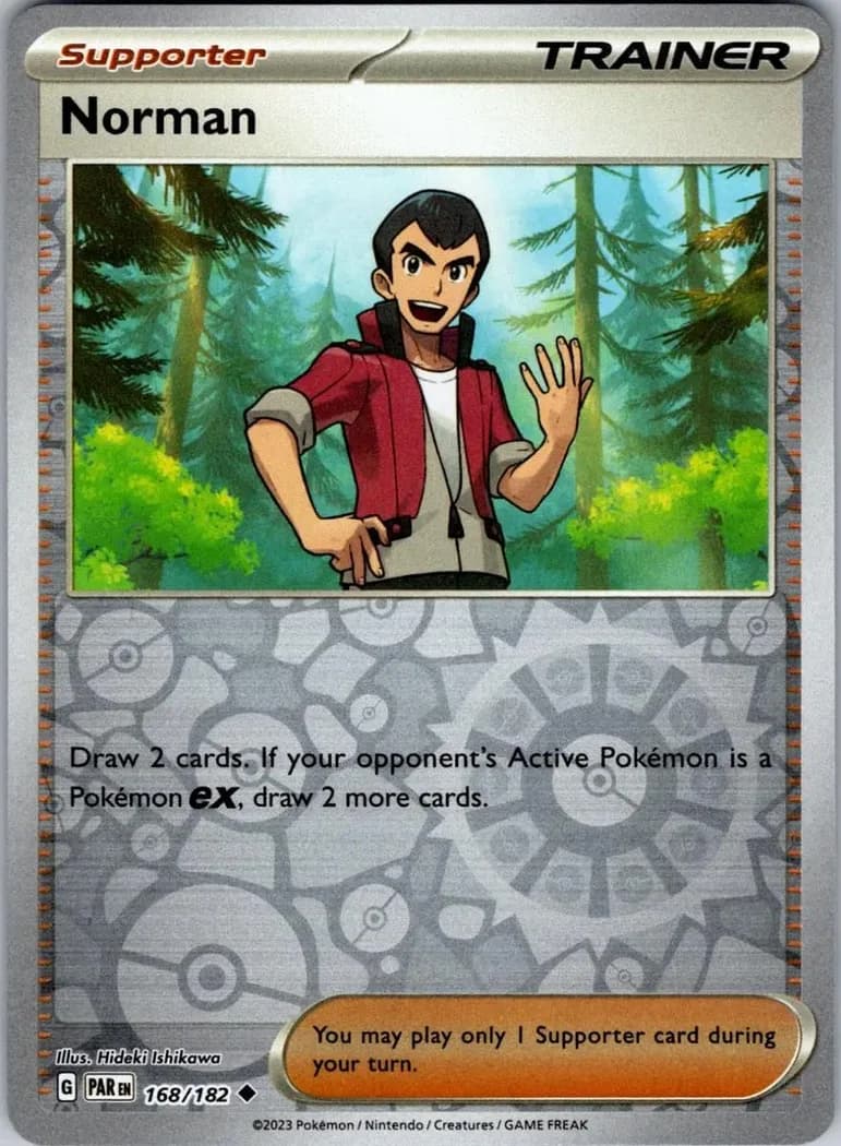 Norman reverse holo card front, Paradox Rift 168/182