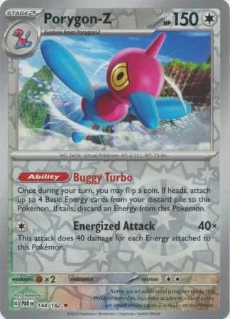 Porygon-Z reverse holo card front, Paradox Rift 144/182