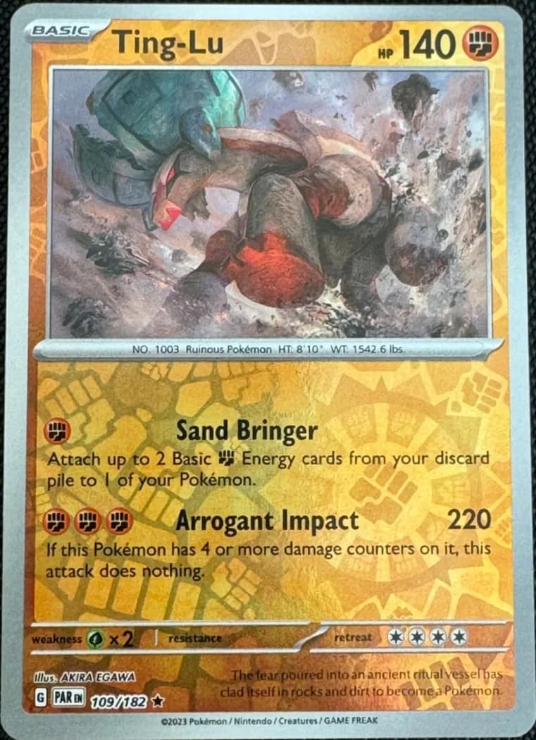 Ting-Lu reverse holo card front, Paradox Rift 109/182