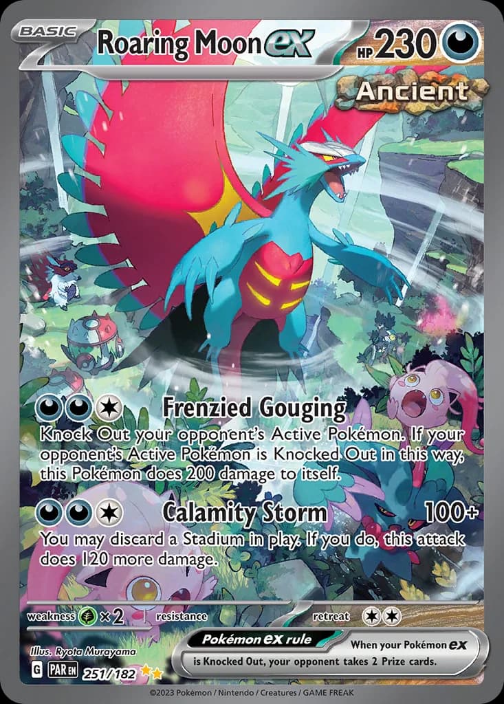 Paradox Rift Roaring Moon ex card front, 251/182