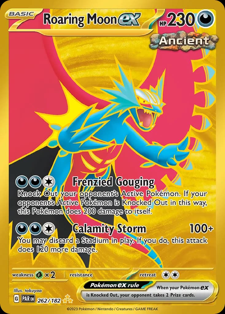 Paradox Rift Roaring Moon ex card front, 262/182