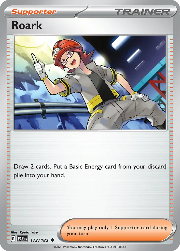 Roark, Paradox Rift 173/182, English non-holo base-card reference; reverse-holo finish is not shown