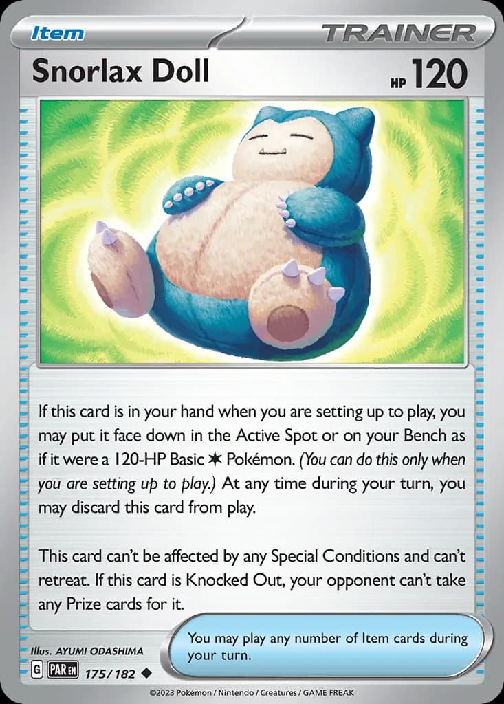 Paradox Rift Snorlax Doll card front, 175/182
