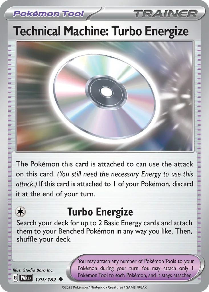 Technical Machine: Turbo Energize, Paradox Rift 179/182, English non-holo base-card reference; reverse-holo finish is not shown