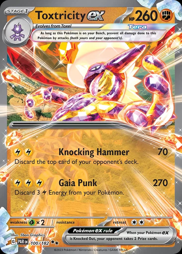 Toxtricity ex card front, Paradox Rift 100/182