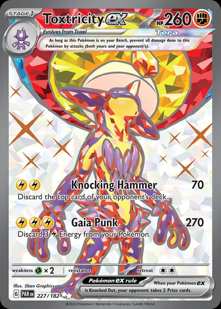 Toxtricity ex card front, Paradox Rift 227/182