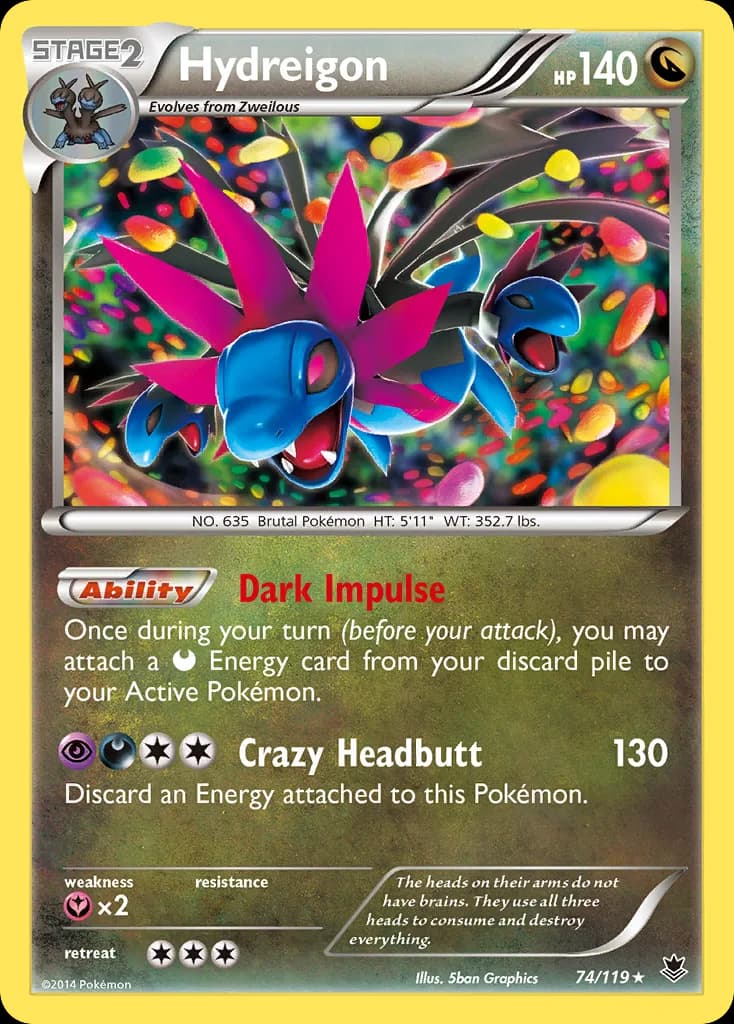 Hydreigon card front, Phantom Forces 74/119