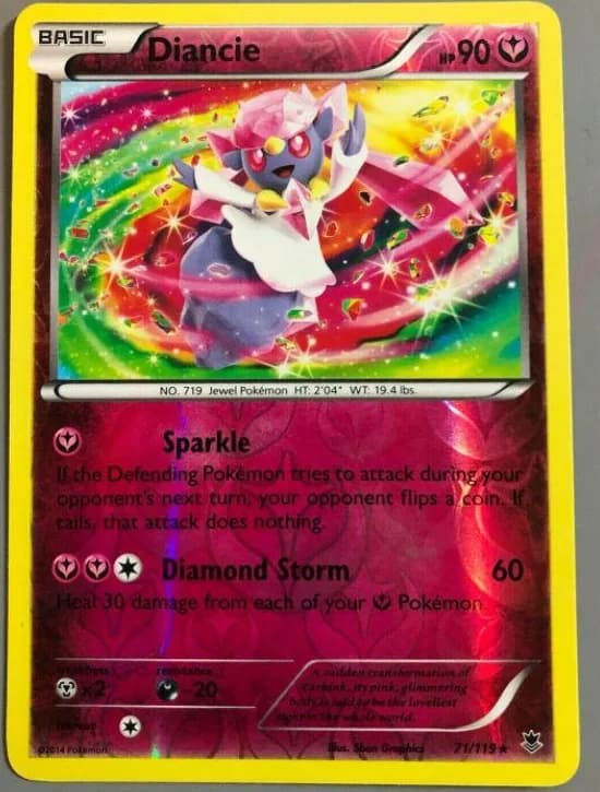 Diancie reverse holo card front, Phantom Forces 71/119