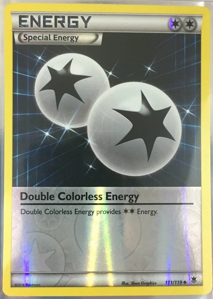 Double Colorless Energy reverse holo card front, Phantom Forces 111/119