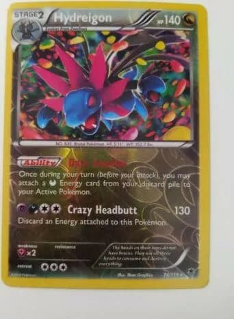 Hydreigon reverse holo card front, Phantom Forces 74/119