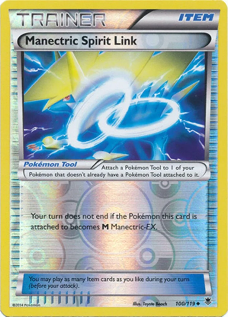 Manectric Spirit Link reverse holo card front, Phantom Forces 100/119