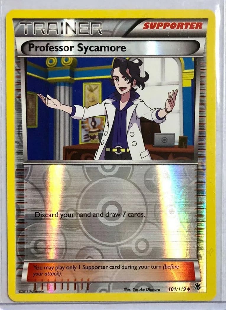 Professor Sycamore reverse holo card front, Phantom Forces 101/119