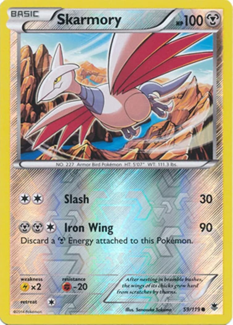 Skarmory reverse holo card front, Phantom Forces 59/119