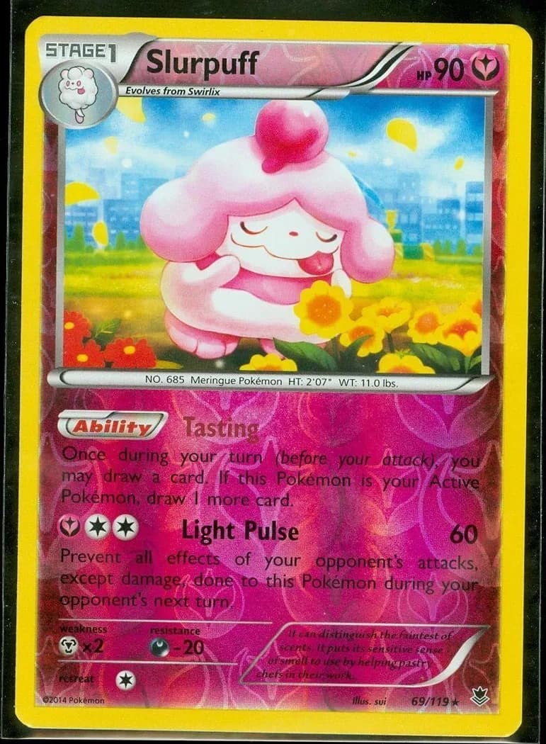 Slurpuff reverse holo card front, Phantom Forces 69/119